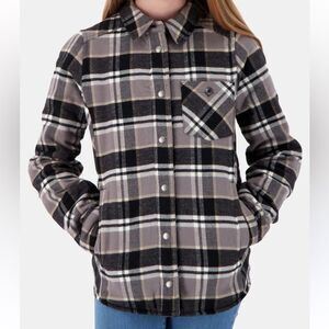 Obermeyer Women’s/Teens Plaid Quilted Shacket Button-Up jacket shirt large NWOT